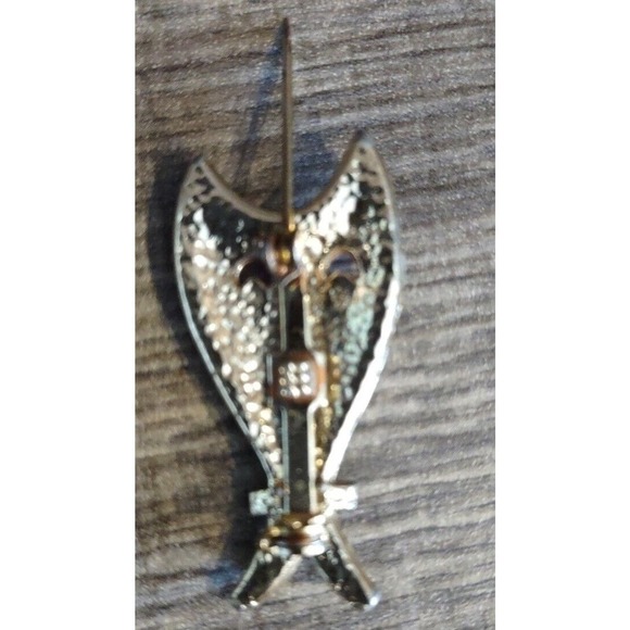 Vintage 60s painted Lot of 2 Fish & Owl Abstract Brooch Pin Enamel Over Metal - Picture 4 of 7